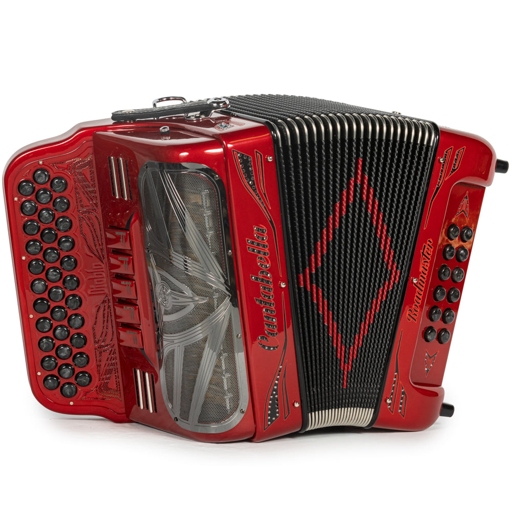 Cantabella Roadmaster Ultra Compact Accordion 5 Switch FBE Special Edition Diablo with Painted Fretboard Hermes Music