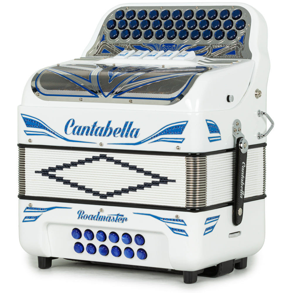 Cantabella Roadmaster Accordion 5 Switch EAD White with Blue
