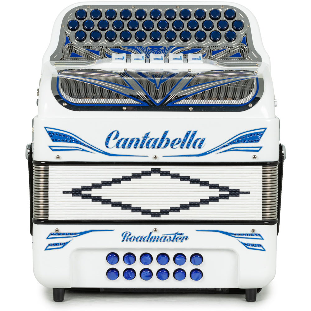 Cantabella Roadmaster Accordion 5 Switch EAD White with Blue