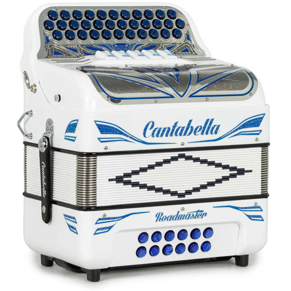 Cantabella Roadmaster Accordion 5 Switch EAD White with Blue