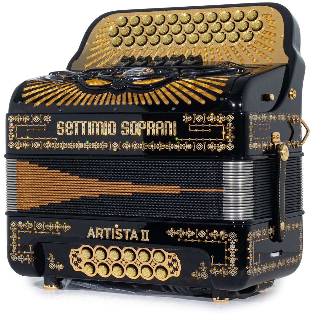 Settimio Soprani Artista II 5 Switch Accordion FBE Black and Gold