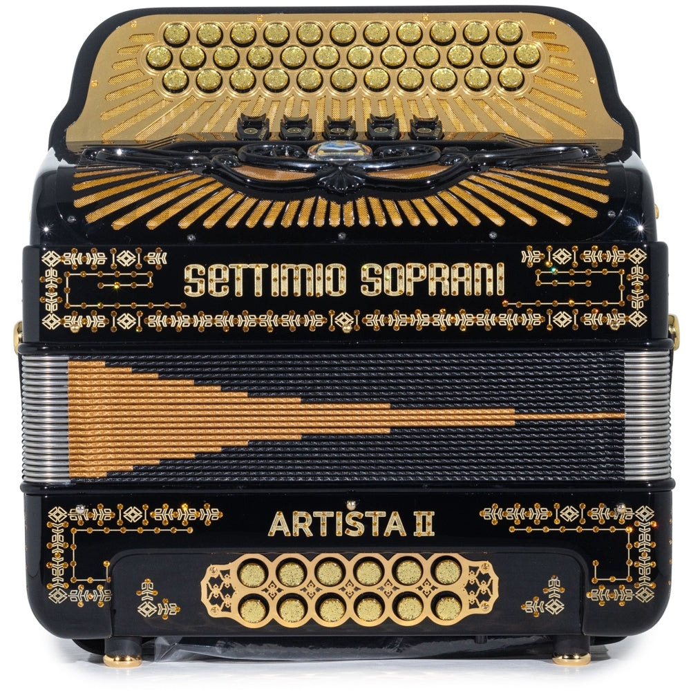 Settimio Soprani Artista II 5 Switch Accordion FBE Black and Gold