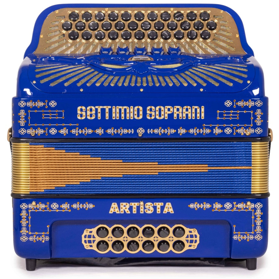 Settimio Soprani Artista II 5 Switch Accordion FBE in Blue with Gold Details