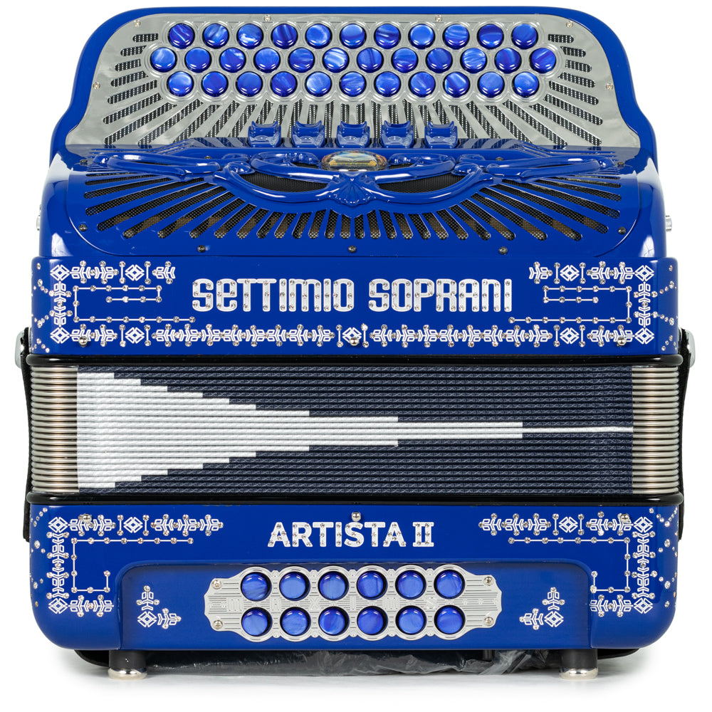 Settimio Soprani Artista II 5 Switch Accordion EAD Blue with White Details