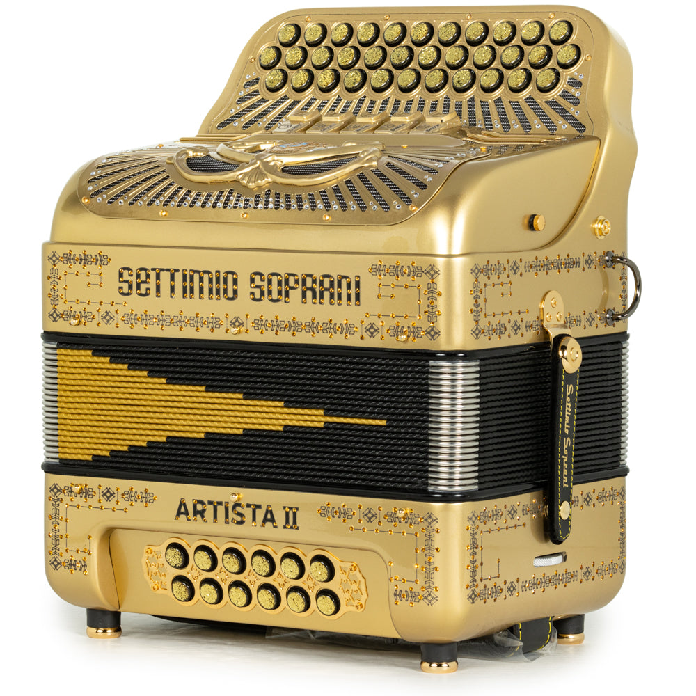 Settimio Soprani Artista II 5 Switch Accordion GCF Gold with Black