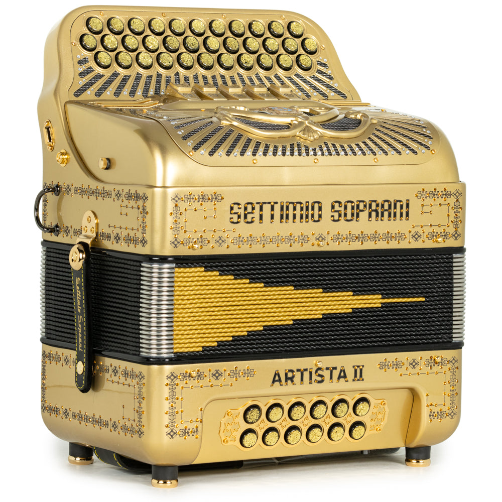 Settimio Soprani Artista II 5 Switch Accordion GCF Gold with Black