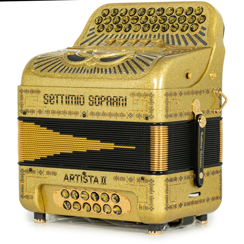 Settimio Soprani Artista II 5 Switch Accordion FBE Gold Glitter with Black
