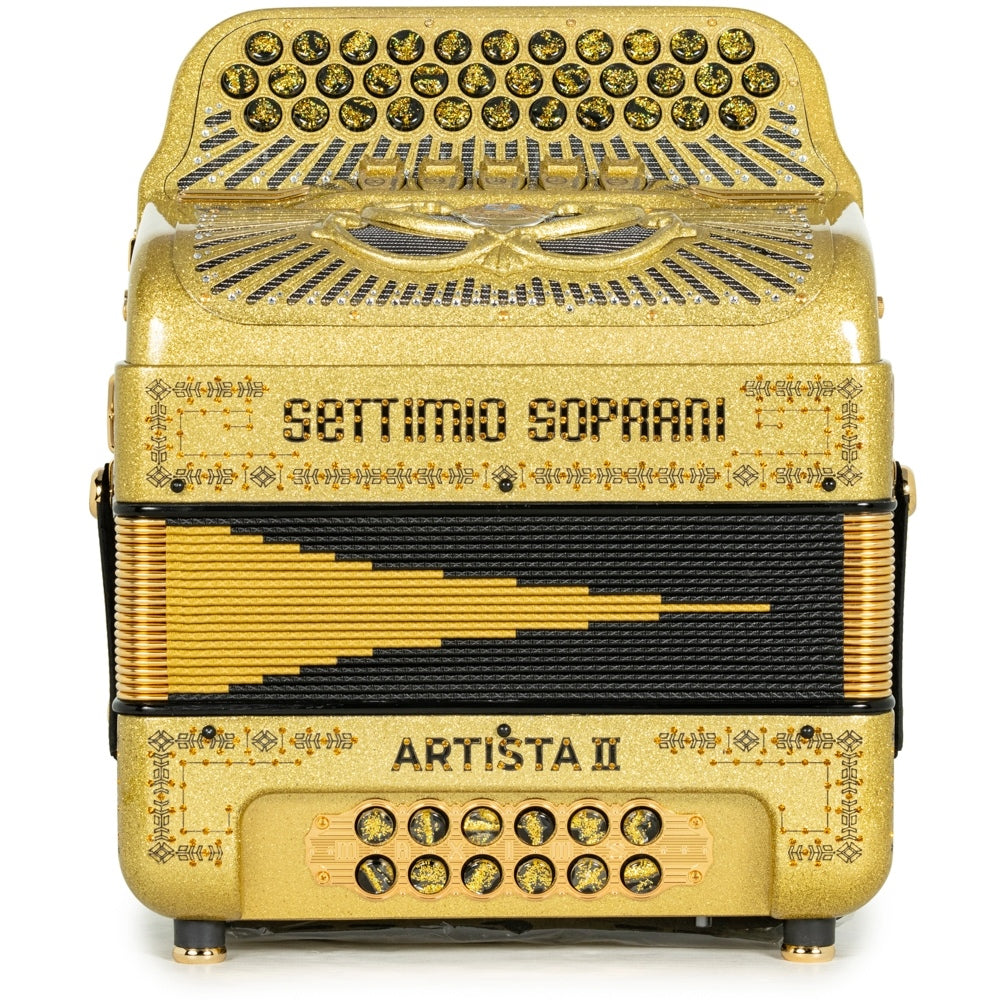 Settimio Soprani Artista II 5 Switch Accordion FBE Gold Glitter with Black