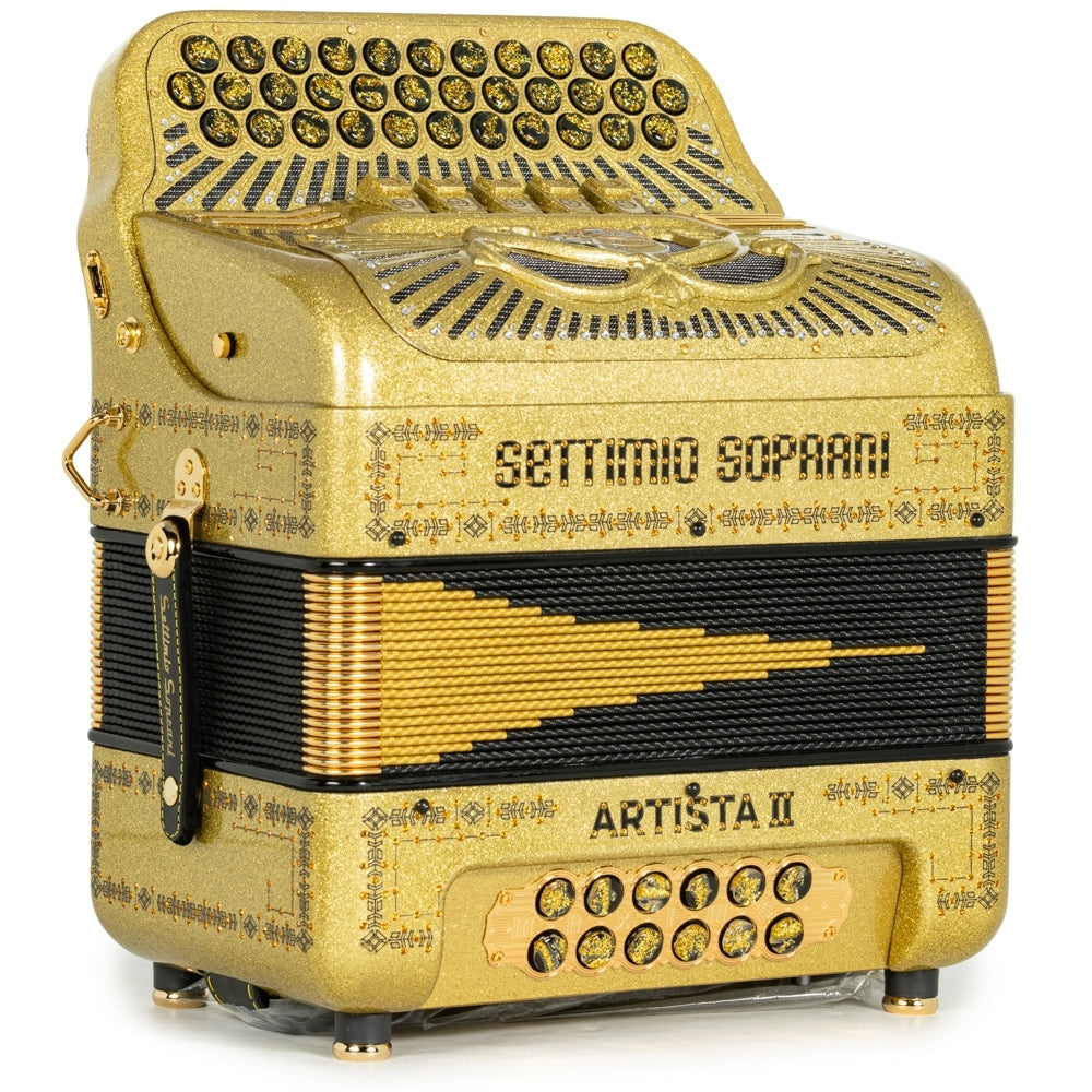 Settimio Soprani Artista II 5 Switch Accordion FBE Gold Glitter with Black