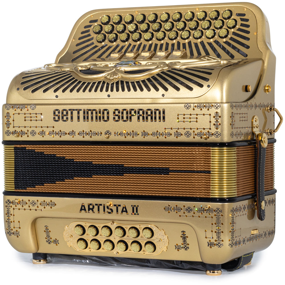 Settimio Soprani Artista II 5 Switch Accordion FBE Gold with Black