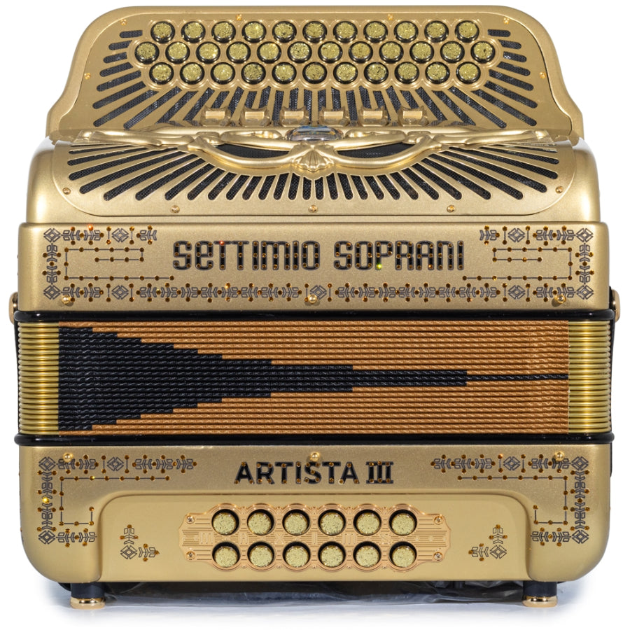 Settimio Soprani Artista III 6 Switch Accordion FBE EAD in Gold with Gold Details