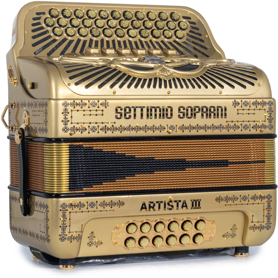 Settimio Soprani Artista III 6 Switch Accordion FBE EAD in Gold with Gold Details