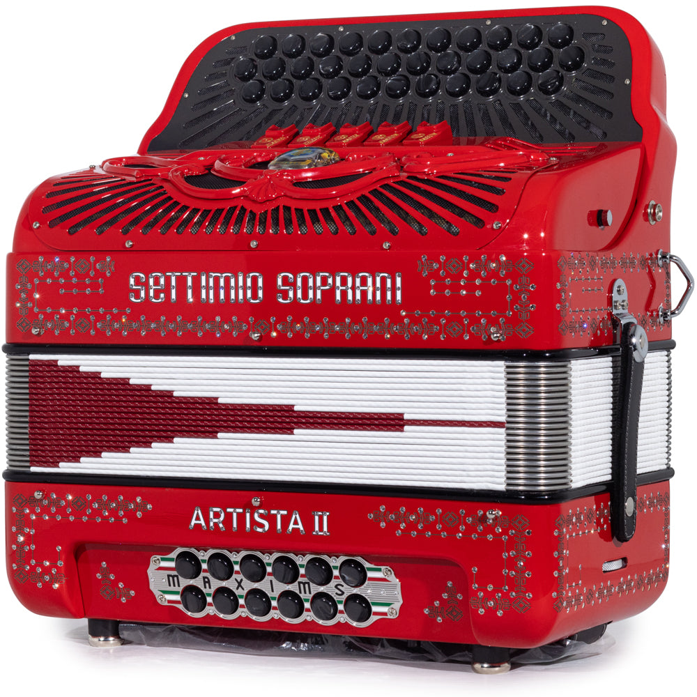 Settimio Soprani Artista II 5 Switch Accordion EAD Red with Silver