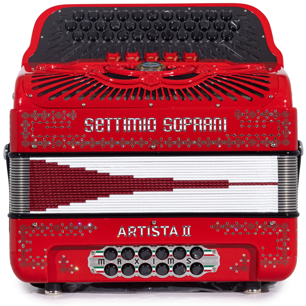 Settimio Soprani Artista II 5 Switch Accordion EAD Red with Silver