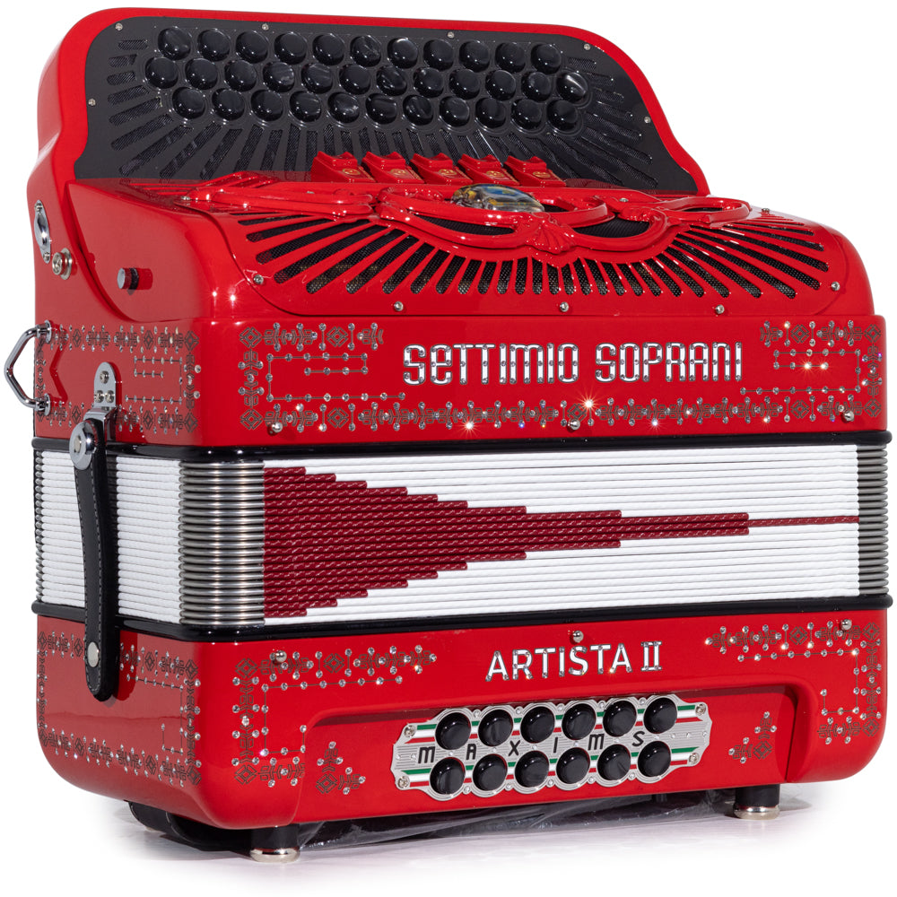 Settimio Soprani Artista II 5 Switch Accordion EAD Red with Silver