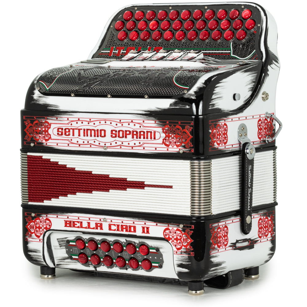 Settimio Soprani Bella Ciao II Ultra Compact 5 Switch Accordion EAD in Cartoon Black and Red