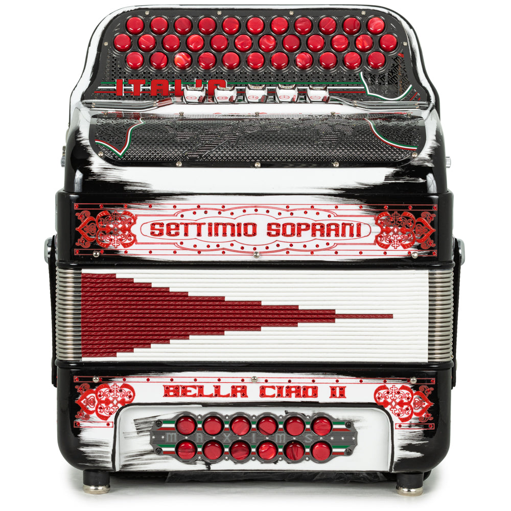 Settimio Soprani Bella Ciao II Ultra Compact 5 Switch Accordion EAD in Cartoon Black and Red