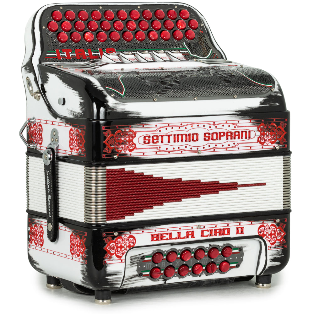 Settimio Soprani Bella Ciao II Ultra Compact 5 Switch Accordion EAD in Cartoon Black and Red
