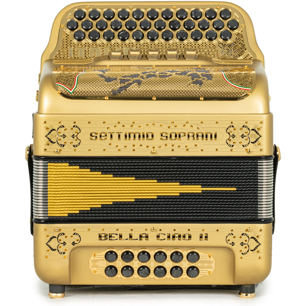 Settimio Soprani Bella Ciao II Ultra Compact 5 Switch Accordion FBE in Matte Gold
