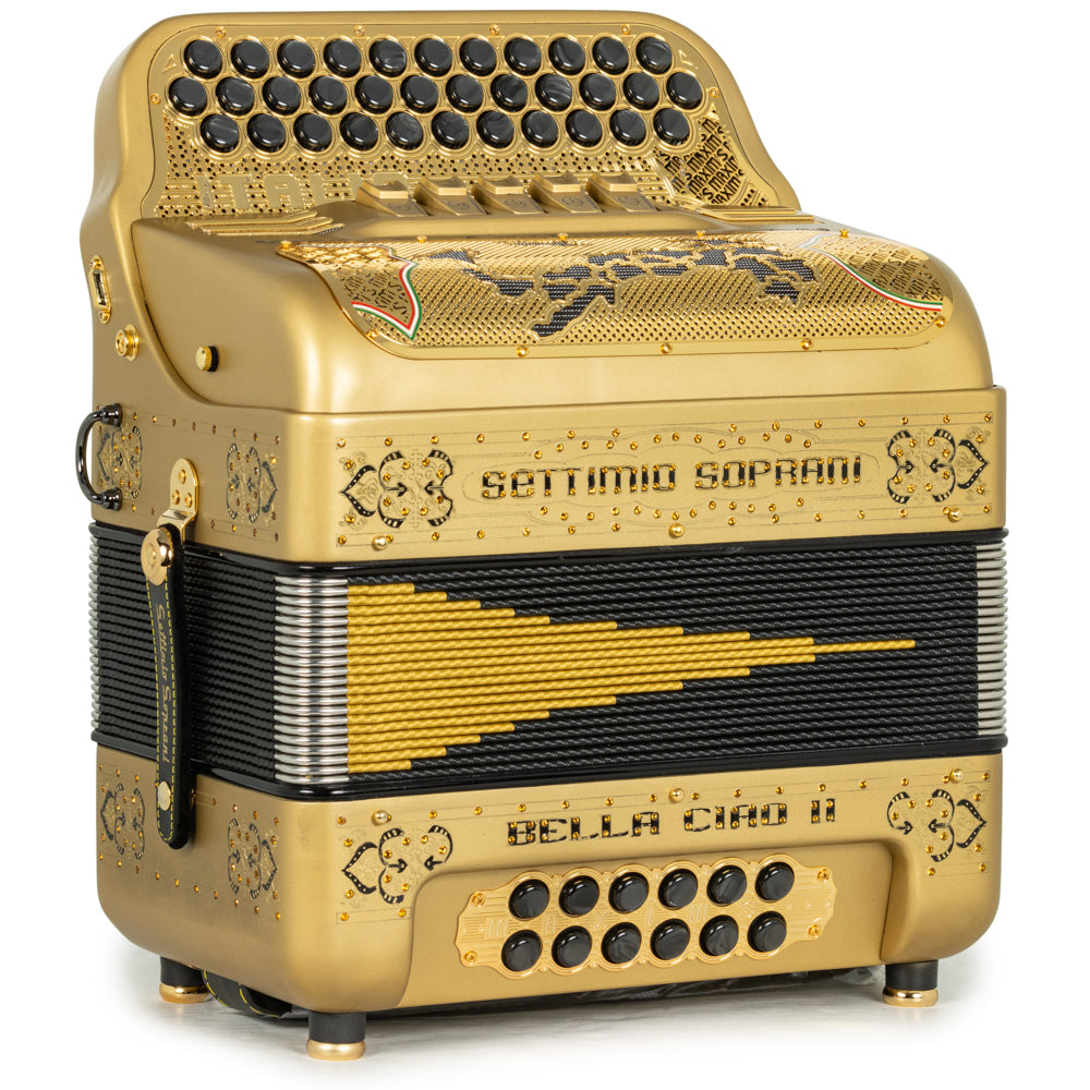 Settimio Soprani Bella Ciao II Ultra Compact 5 Switch Accordion FBE in Matte Gold