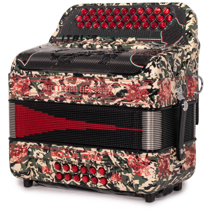 Settimio Soprani Bella Ciao 5 Switch Accordion GCF in Military Red