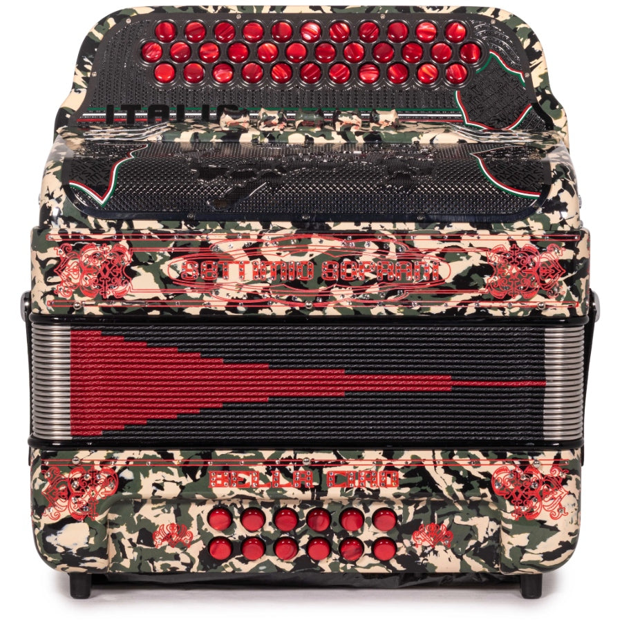 Settimio Soprani Bella Ciao 5 Switch Accordion GCF in Military Red
