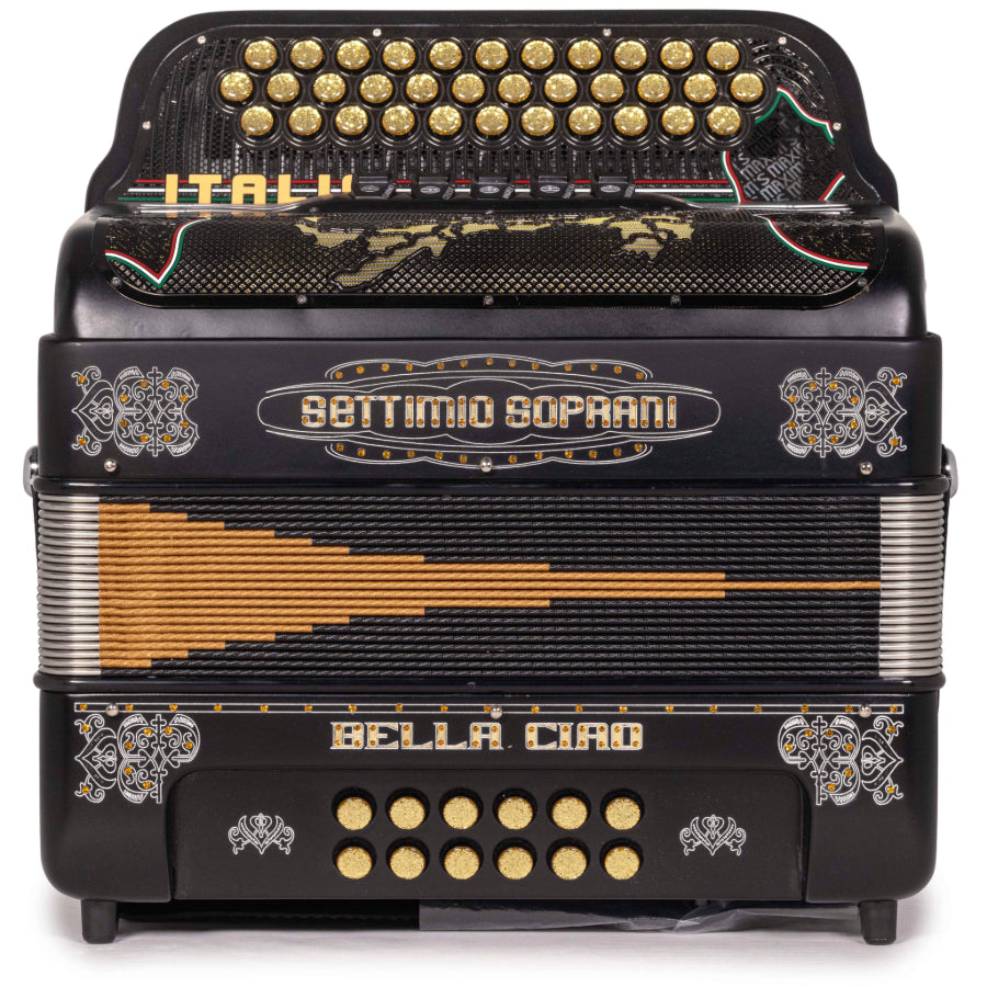 Settimio Soprani Bella Ciao II Ultra Compact 5 Switch Accordion FBE in Matte Black with Silver