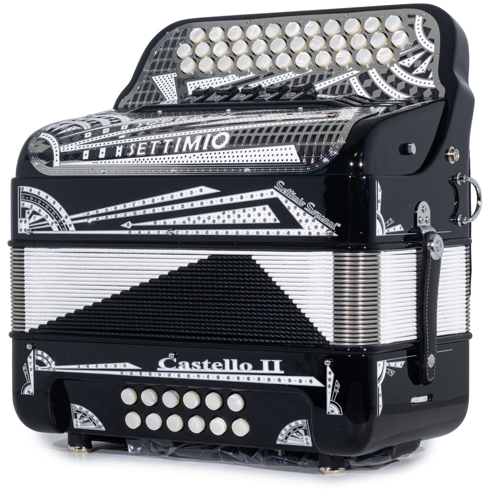 Settimio Soprani Castello II Ultra Compact 5 Switch Accordion FBE Black and Silver