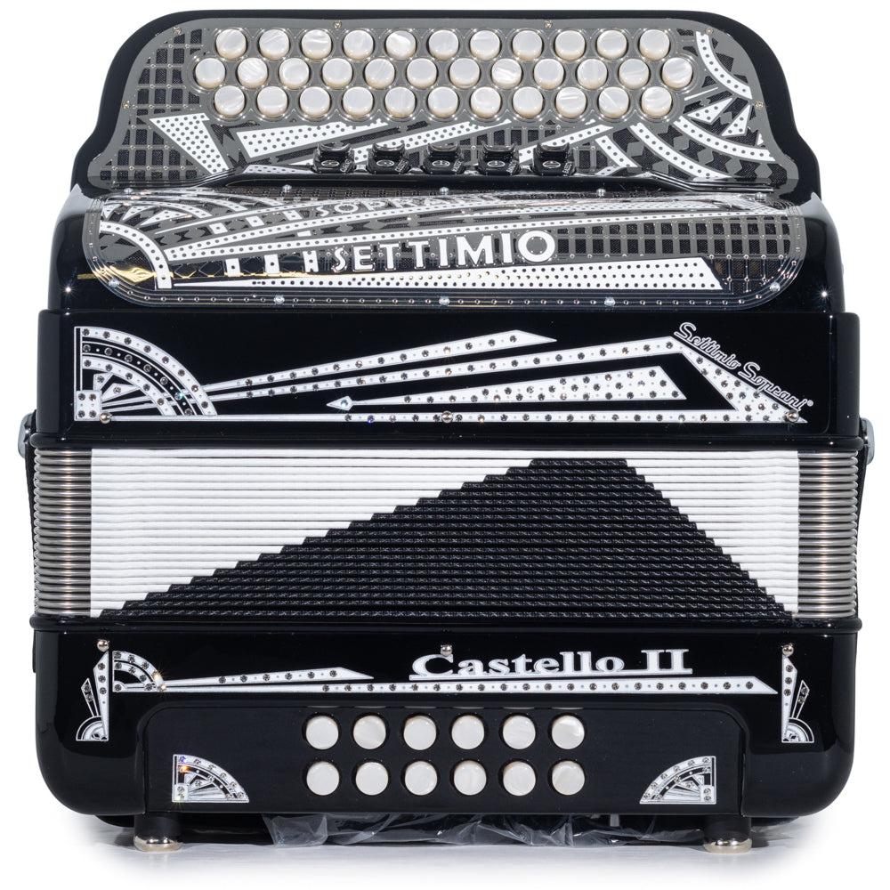 Settimio Soprani Castello II Ultra Compact 5 Switch Accordion FBE Black and Silver