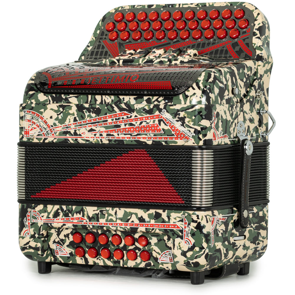 Settimio Soprani Castello II Ultra Compact 5 Switch Accordion GCF in Military Red