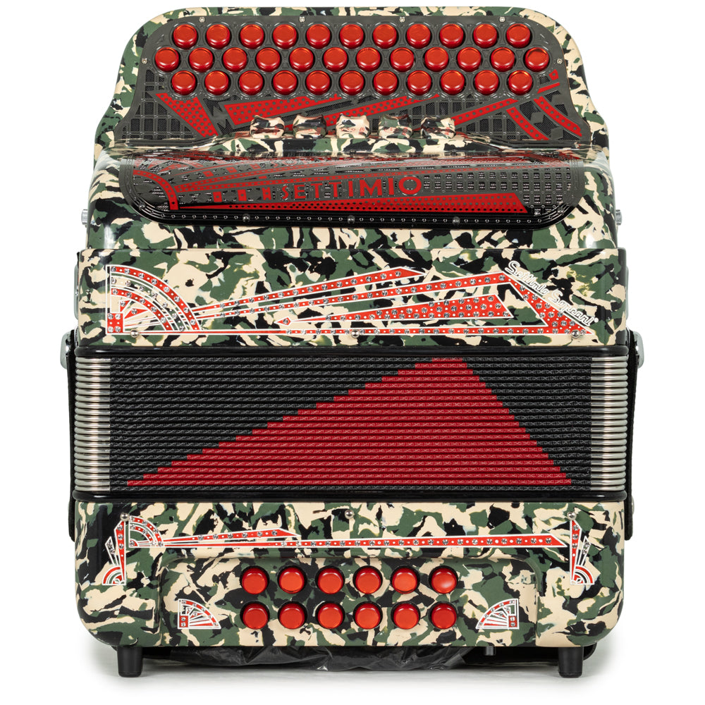 Settimio Soprani Castello II Ultra Compact 5 Switch Accordion GCF in Military Red