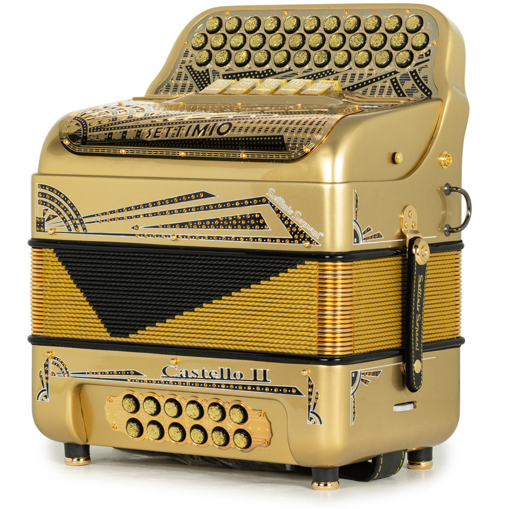 Settimio Soprani Castello II Ultra Compact 5 Switch Accordion EAD Gold with Black