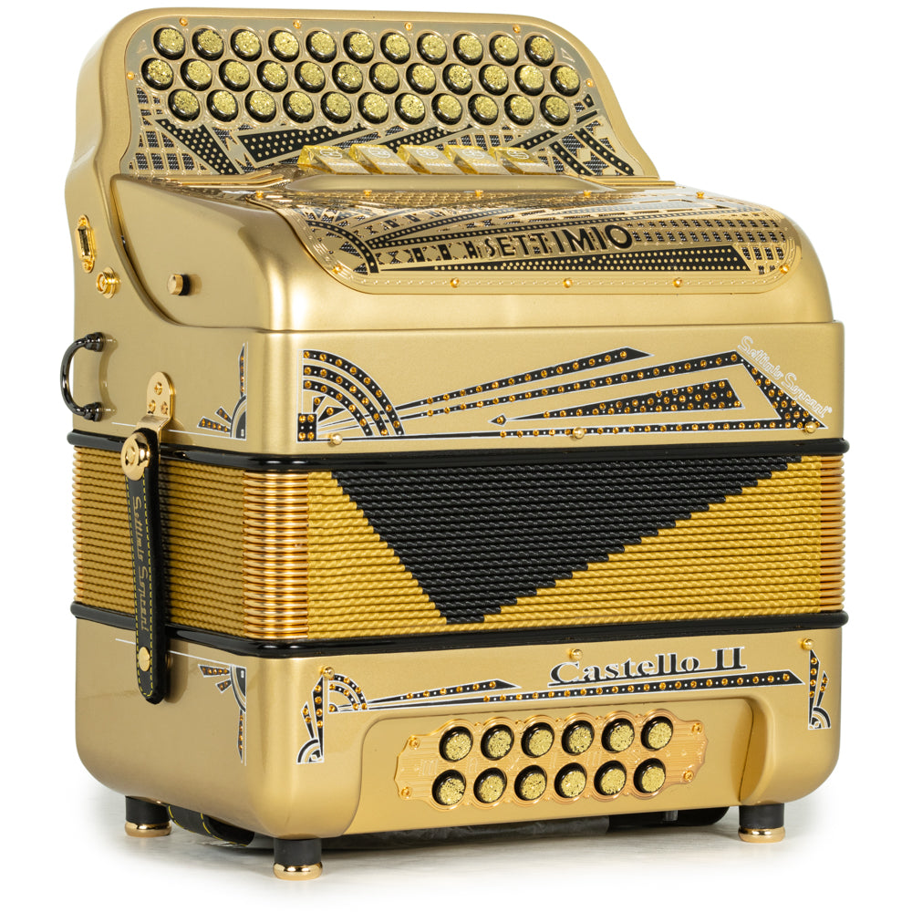 Settimio Soprani Castello II Ultra Compact 5 Switch Accordion EAD Gold with Black