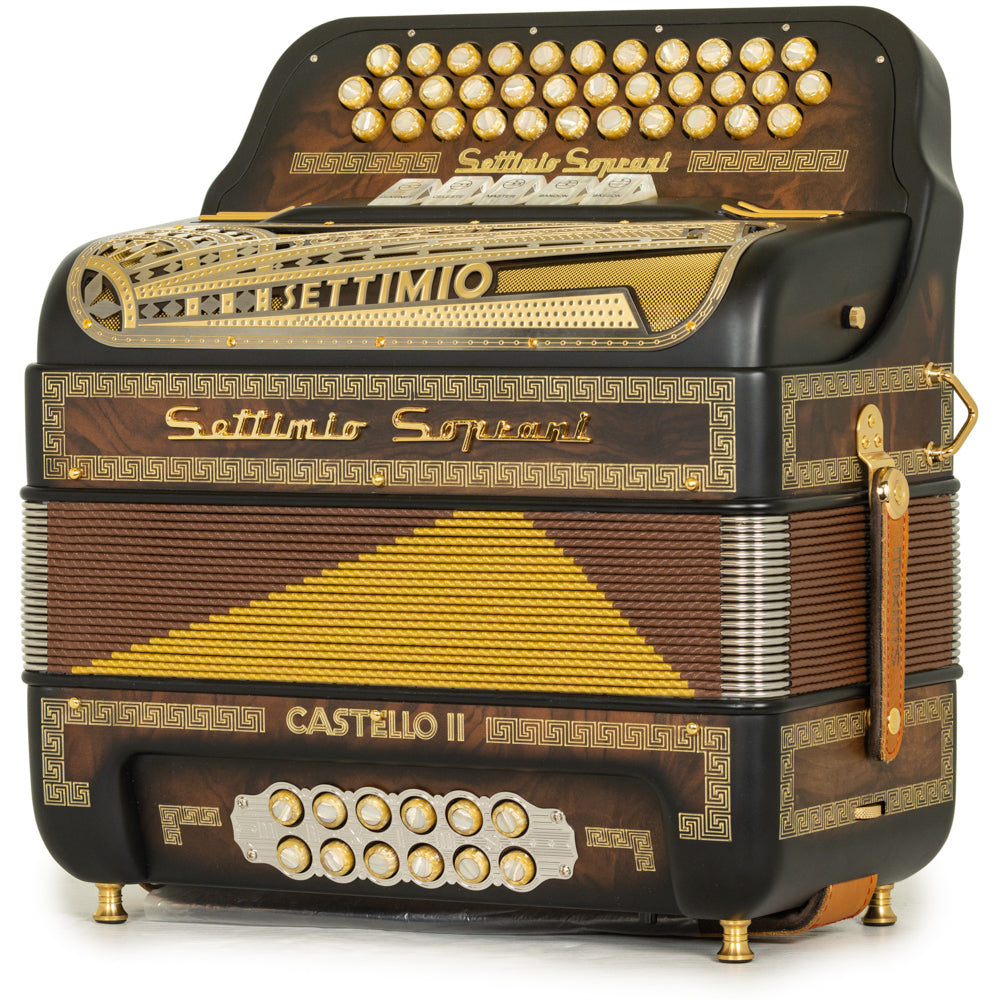 Settimio Soprani Castello II 5 Switch Accordion GCF in Matte Dark Wood and Gold