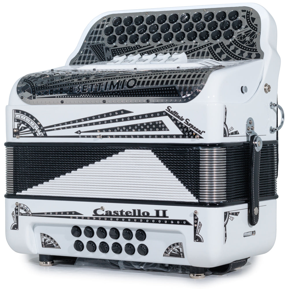 Settimio Soprani Castello II Ultra Compact 5 Switch Accordion EAD White and Black