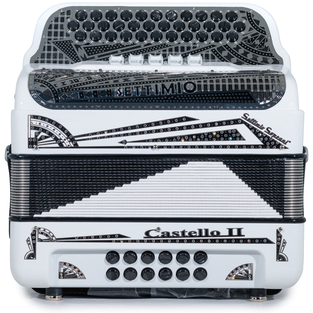 Settimio Soprani Castello II Ultra Compact 5 Switch Accordion EAD White and Black