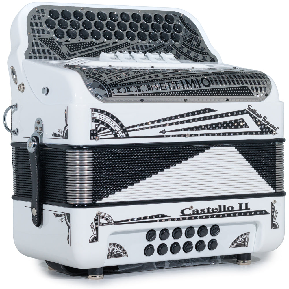 Settimio Soprani Castello II Ultra Compact 5 Switch Accordion EAD White and Black