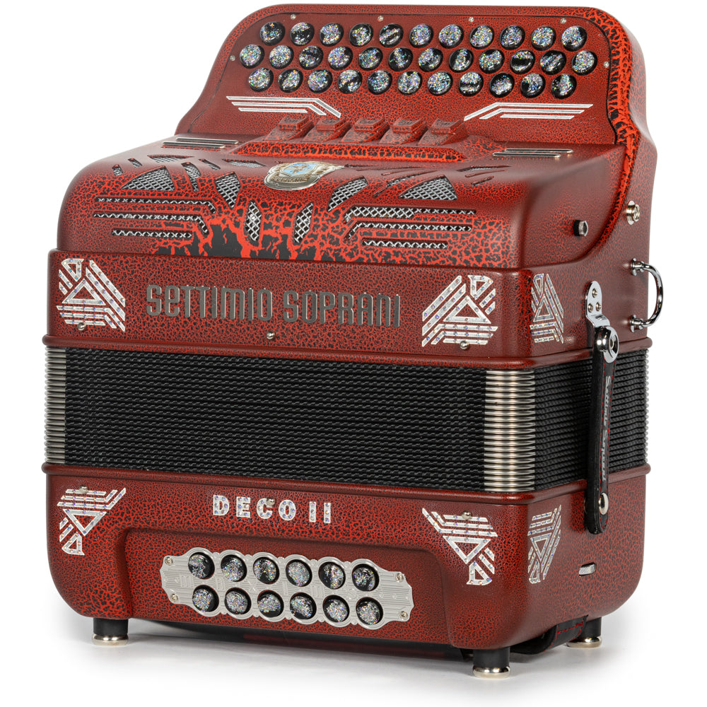 Settimio Soprani Deco II 5 Switch Accordion EAD in Matte Crocodile Red