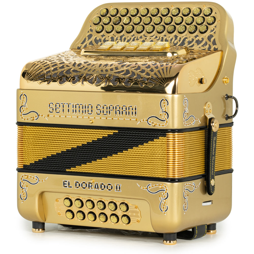 Settimio Soprani El Dorado II Ultra Compact 5 Switch Accordion GCF Gold with Black