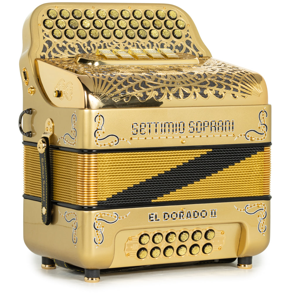 Settimio Soprani El Dorado II Ultra Compact 5 Switch Accordion GCF Gold with Black