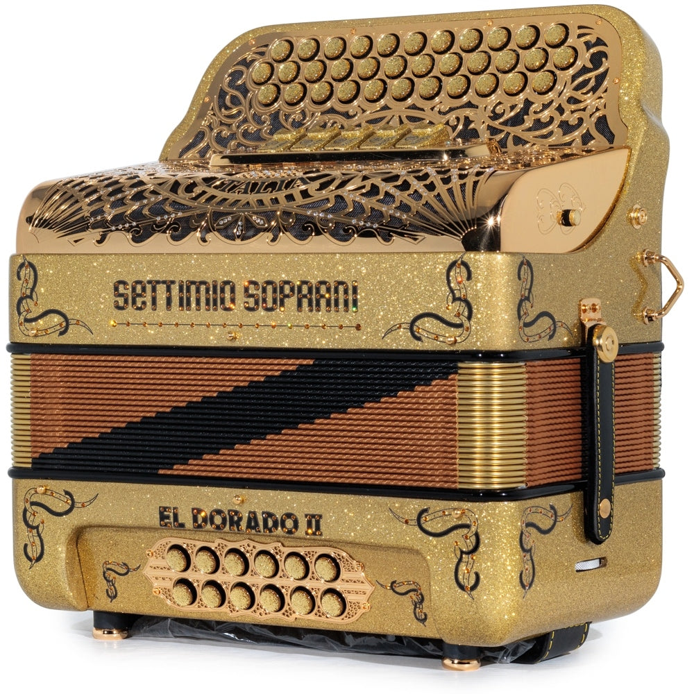 Settimio Soprani El Dorado II 5 Switch Accordion EAD Gold Glitter with Black