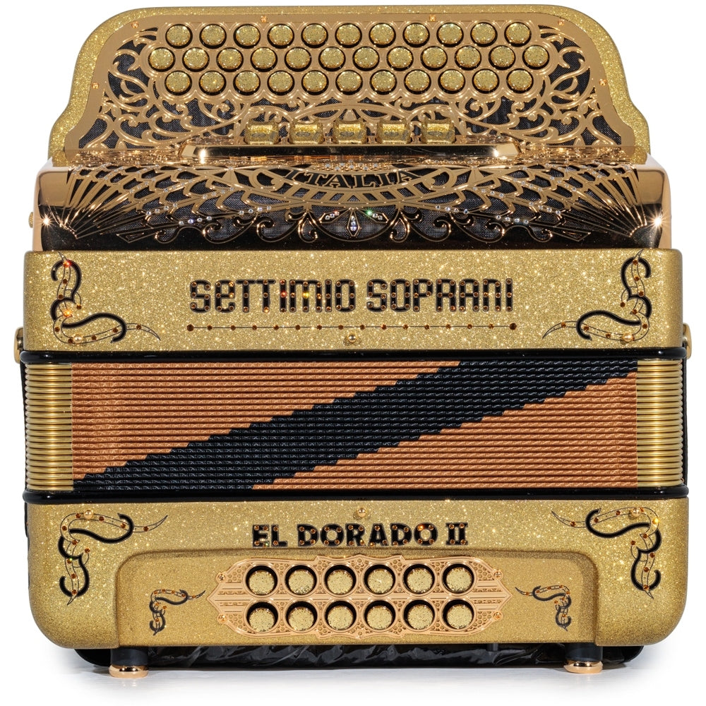 Settimio Soprani El Dorado II 5 Switch Accordion EAD Gold Glitter with Black