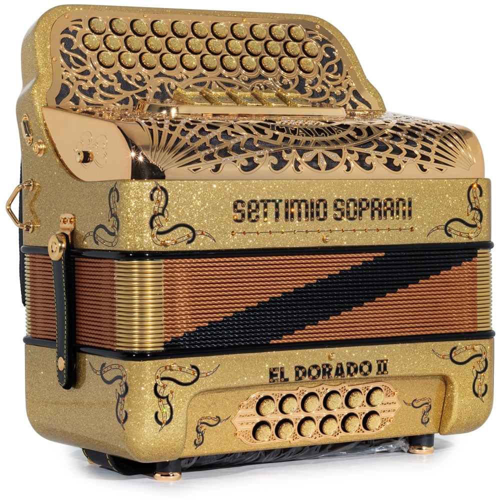 Settimio Soprani El Dorado II 5 Switch Accordion EAD Gold Glitter with Black