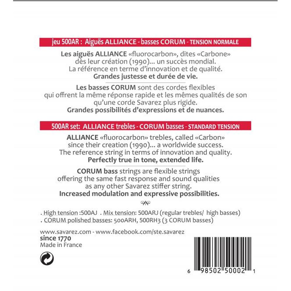 Savarez S.A. 500AR Alliance Corum Classical Guitar Strings - Normal Tension