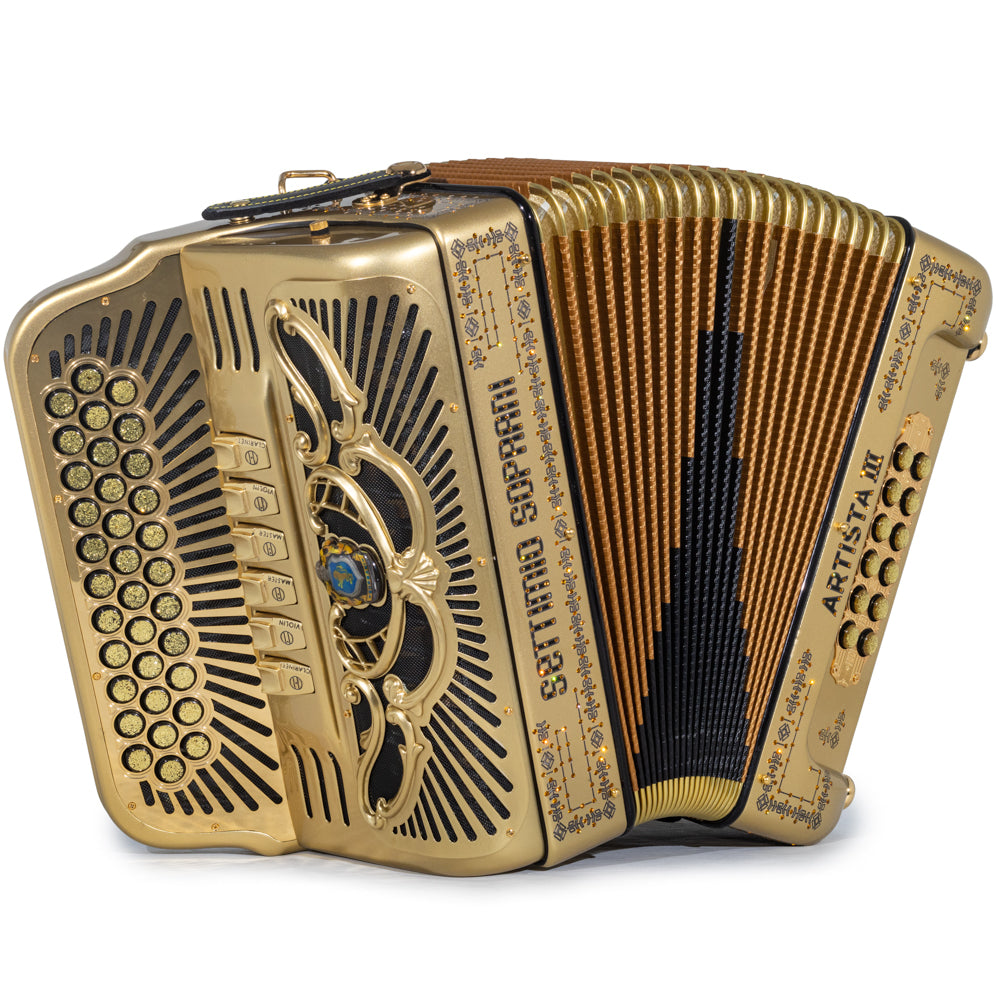 SETTIMIO SOPRANI アコーディオン Settimio Soprani Artista III 6 Switch Accordion FBE EAD in Gold with G