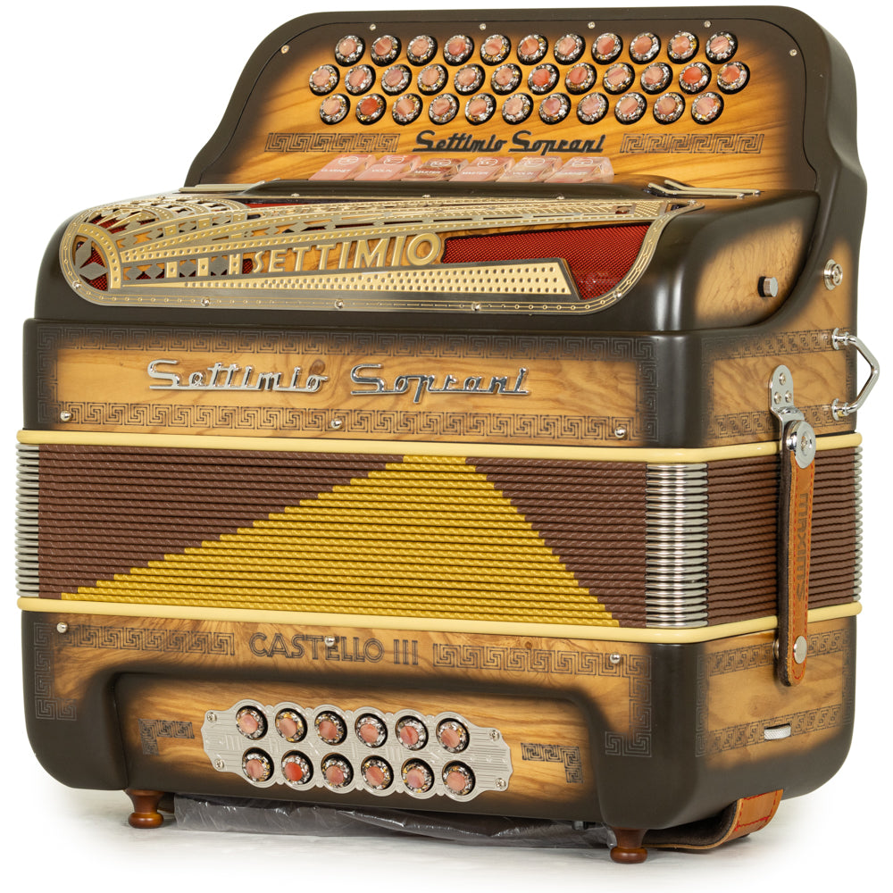 Settimio Soprani Castello III 6 Switch Accordion FBE-EAD in Matte Dark Wood with Silver