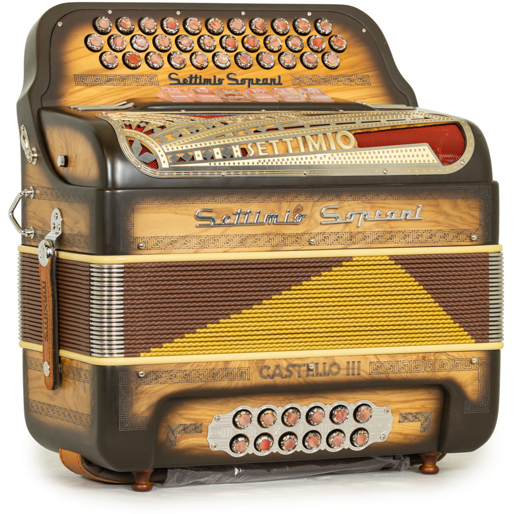 Settimio Soprani Castello III 6 Switch Accordion FBE-EAD in Matte Dark Wood with Silver