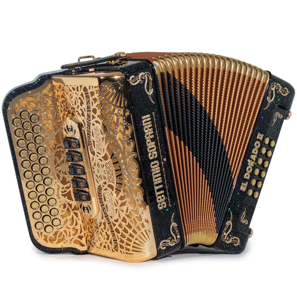 Settimio Soprani El Dorado II 5 Switch Accordion GCF Black Glitter wit