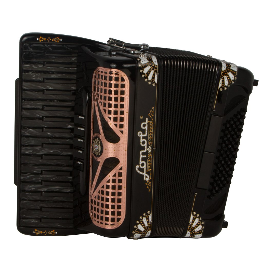 Sonola 34 Key Accordion in Black with Chrome-accordion-Sonola- Hermes Music