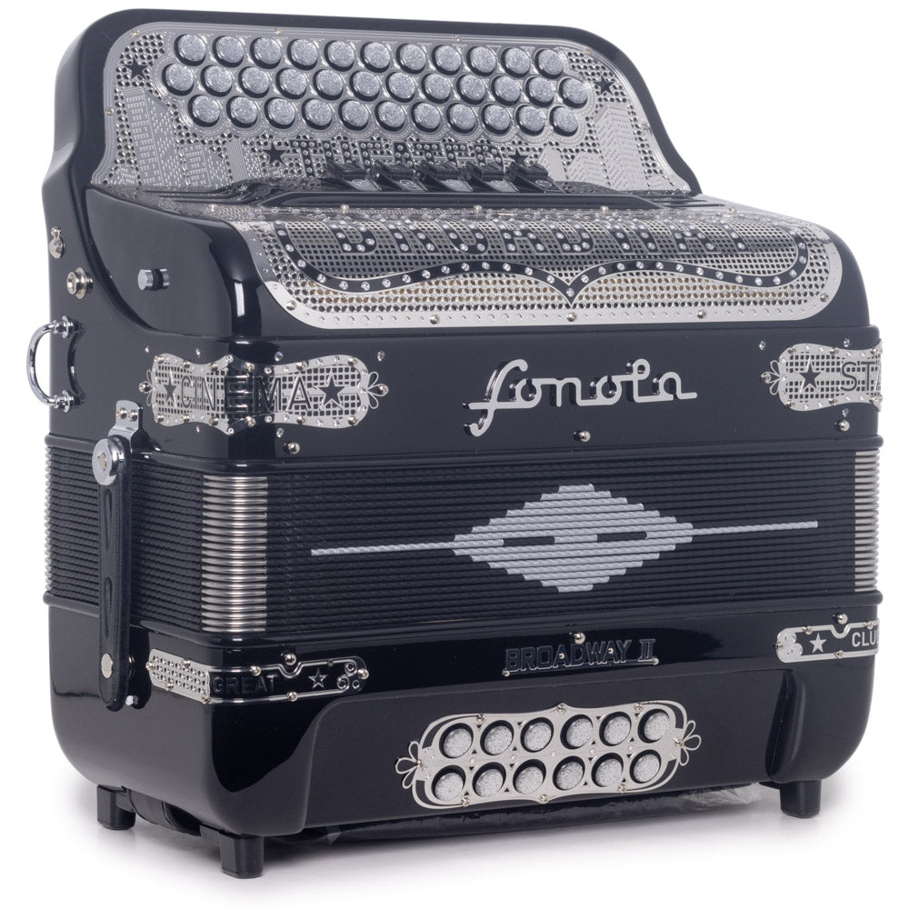Sonola Accordion Special Edition Broadway 5 Switch FBE Black with Silver-accordion-Sonola- Hermes Music
